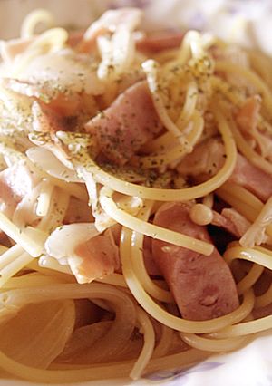 簡単にコクのある和風えのきスープパスタ-レシピのメイン写真