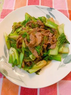 青梗菜と牛肉のオイスターソース炒め-レシピのメイン写真