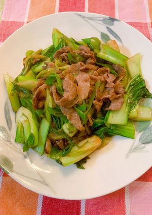 青梗菜と牛肉のオイスターソース炒め-レシピのメイン写真