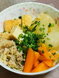 厚揚げと新玉ねぎ&牛肉の煮物-レシピのメイン写真