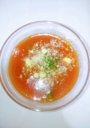 ガーリックの効いたトマトの冷製ソーメン-レシピのメイン写真