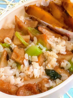 小松菜と蓮根天のおかか混ぜご飯-レシピのメイン写真