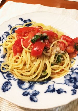 簡単！トマトの冷製パスタ-レシピのメイン写真