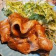 キウイソースのしょうが焼き