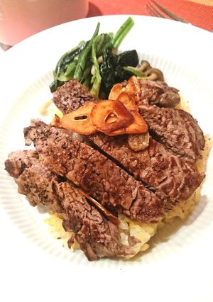 ステーキ丼ガーリックライス-レシピのメイン写真