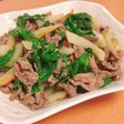 セロリと牛肉のレモンカレー炒め