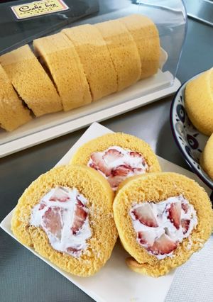 ロールケーキ イチゴ 乳不使用-レシピのメイン写真