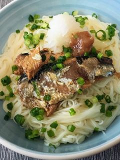 イワシ缶でおろしぶっかけそうめん-レシピのメイン写真