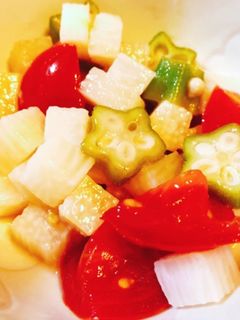 スピード副菜!長芋オクラトマトの和え物-レシピのメイン写真