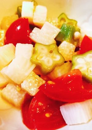スピード副菜！長芋オクラトマトの和え物-レシピのメイン写真