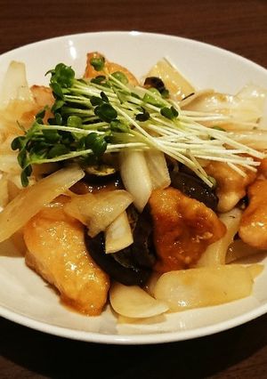 鶏肉と茄子と新たまねぎのポン酢炒め-レシピのメイン写真