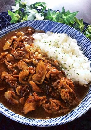 5分でフライドオニオンと豚肉のカレー-レシピのメイン写真