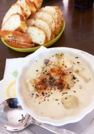 缶に一手間加えて！クラムチャウダー-レシピのメイン写真