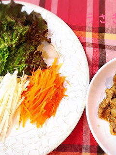 私の定番焼肉レタス巻き1人ご飯-レシピのメイン写真