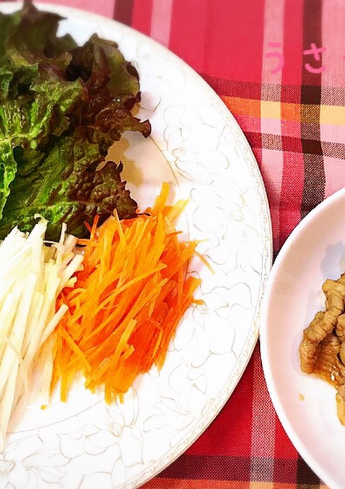 私の定番焼肉レタス巻き1人ご飯-レシピのメイン写真