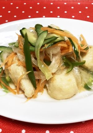 スープたっぷり、鶏ささみ南蛮サラダ-レシピのメイン写真