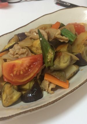 夏野菜の黒酢炒め(市販のソース使用)-レシピのメイン写真