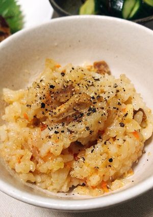 焼鳥缶詰とトマトの炊き込みご飯♡-レシピのメイン写真