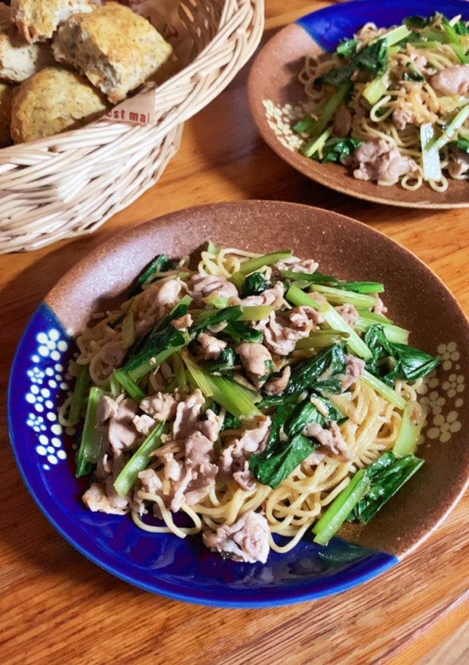 小松菜と干し海老の焼きそば-レシピのメイン写真