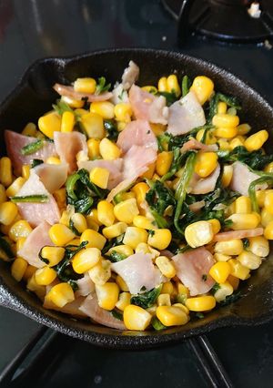 ほうれん草とベーコンのコーンバター-レシピのメイン写真