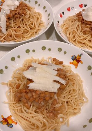 レンジで簡単、ごま醤油ガーリックパスタ-レシピのメイン写真