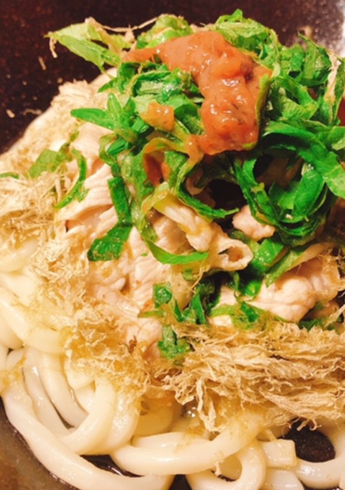 簡単！梅しそ冷しゃぶの冷やしうどん♪-レシピのメイン写真