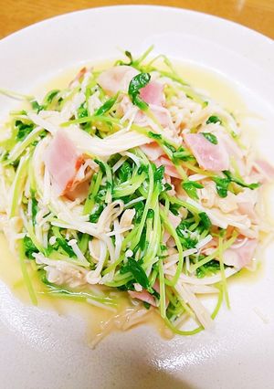 えのきと豆苗のレモンバターソテー-レシピのメイン写真