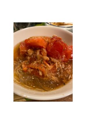 トマトとツナの冷製パスタ風ところてん-レシピのメイン写真