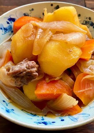 【簡単】【レンチン】黄金比の無水肉じゃが-レシピのメイン写真