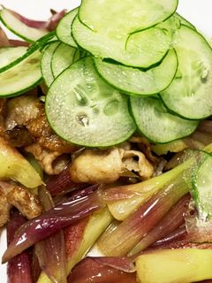 茎みょうがと豚の炒め物-レシピのメイン写真