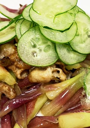 茎みょうがと豚の炒め物-レシピのメイン写真