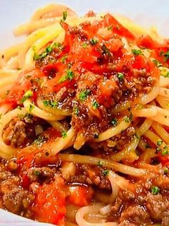 フレッシュトマトとひき肉のパスタ-レシピのメイン写真