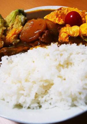 ’季節を楽しむ’ かぼちゃの花飾りカレー-レシピのメイン写真