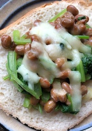 納豆と小松菜のシンプルトースト-レシピのメイン写真