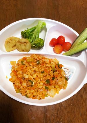 野菜一食分入り！幼児のケチャップライス-レシピのメイン写真