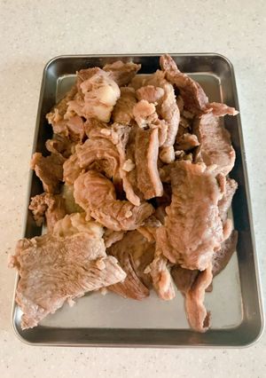 牛すじ肉の下処理(香味野菜煮)-レシピのメイン写真