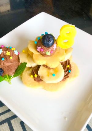 チョコバナナのバースデーケーキ-レシピのメイン写真