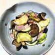 ズッキーニとお茄子とベーコンのマヨ炒め