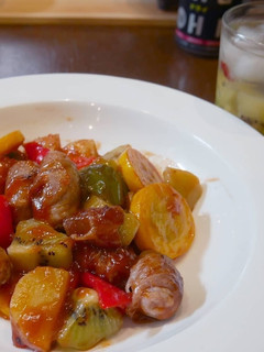 なんちゃって肉団子の酢豚風キウイ入り-レシピのメイン写真