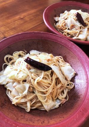 バター香るツナとキャベツのペペロンチーノ-レシピのメイン写真