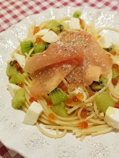 キウイと生ハムの栄養たっぷりパスタ☆-レシピのメイン写真
