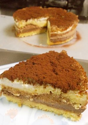 ホワイトとミルクチョコのムース風ケーキ♡-レシピのメイン写真