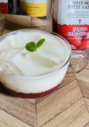 びっくり2層のいちごミルク-レシピのメイン写真