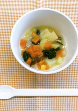 具沢山の豆乳コーンスープ☆９～11か月-レシピのメイン写真