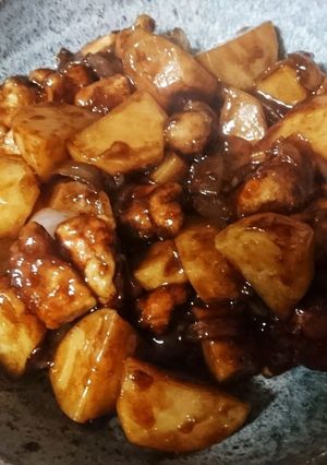 『鶏胸肉とジャガイモのバルサミコ酢炒め』-レシピのメイン写真