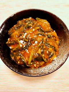 ほうれん草とニラの麻婆スタミナ丼-レシピのメイン写真