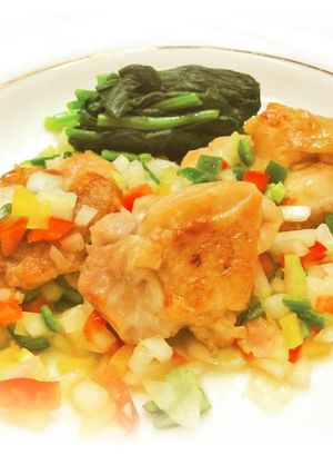 鶏の塩焼き〜彩り野菜のビネガーソース〜-レシピのメイン写真