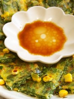 小松菜とコーンのチヂミ!じゃが芋で♪-レシピのメイン写真