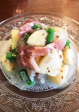 桃と生ハムとインゲンのサラダ-レシピのメイン写真