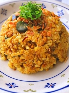 鶏ひき肉と茄子の浅漬けのカレー炒飯-レシピのメイン写真